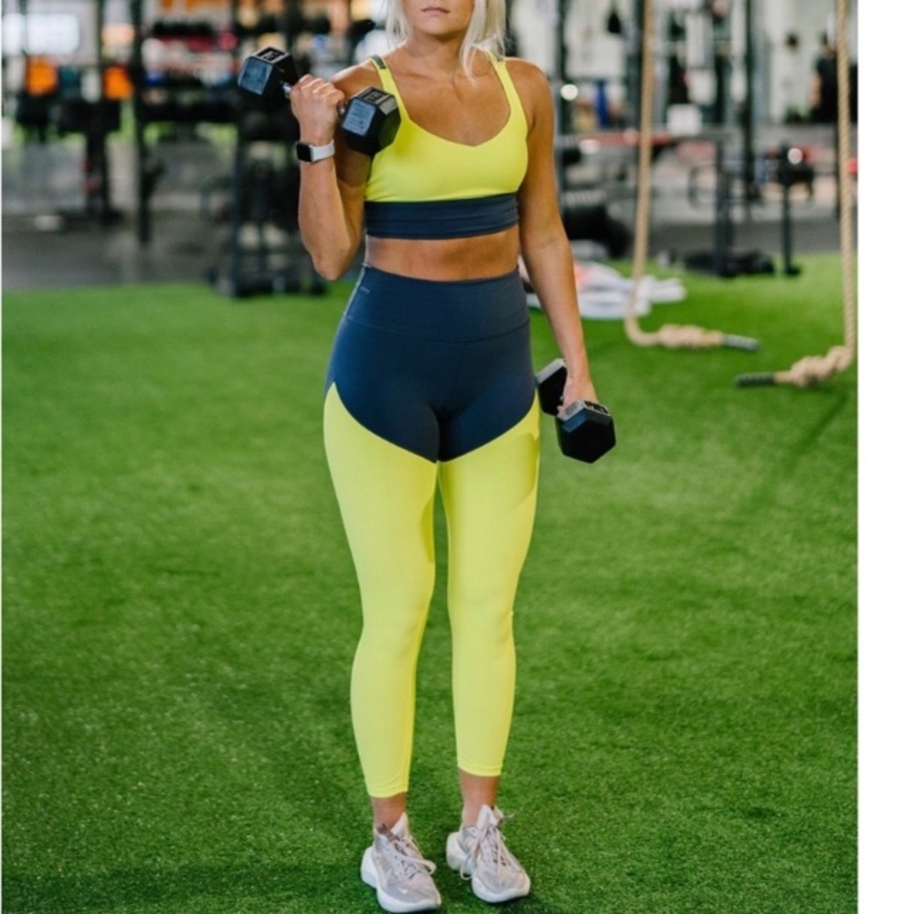 Zyia parallel luxe hi-rise neon leggings size 12